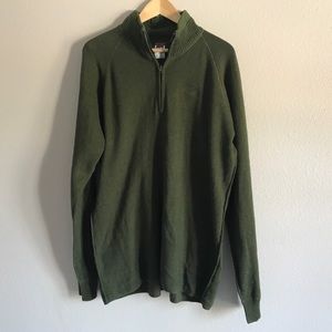 North Face Men’s XXL Green 1/4 Zip Sweater